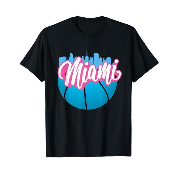 Tops - Miami Florida Cityscape Retro T-Shirt